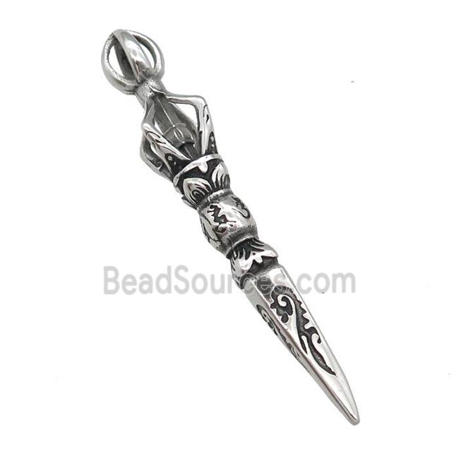 Stainless Steel charm pendant antique silver