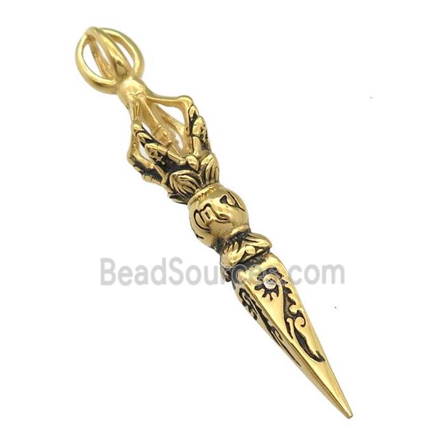 Stainless Steelcharm pendant antique gold