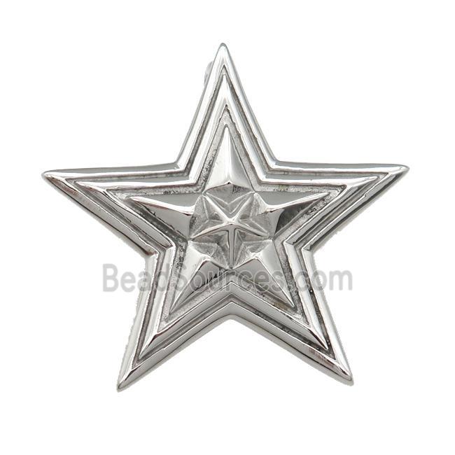 raw Stainless Steel star pendant