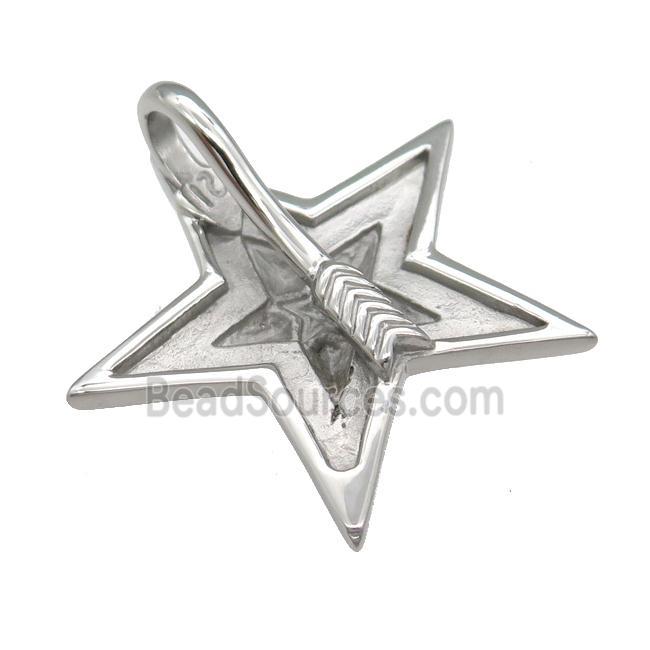 raw Stainless Steel star pendant