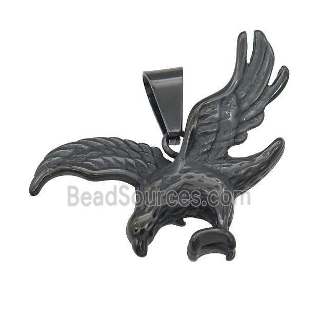 Stainless Steel eagle pendant black plated