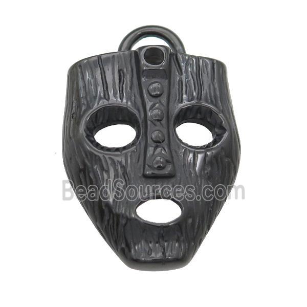 Stainless Steel Mask charm pendant black plated