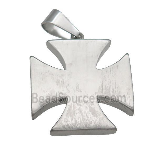 raw Stainless Steel cross pendant