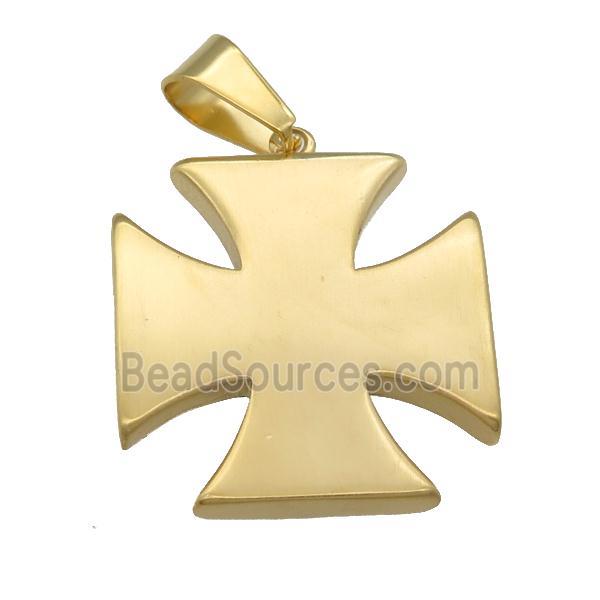 Stainless Steel cross pendant gold plated