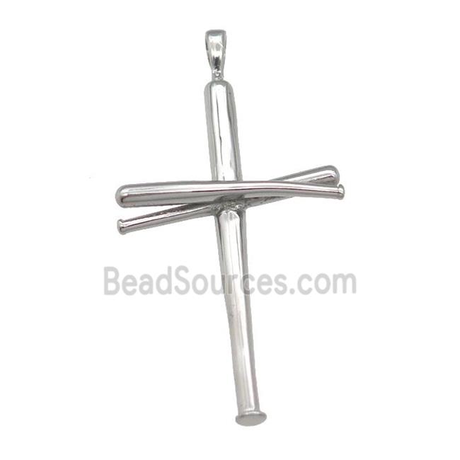 raw Stainless Steel cross pendant