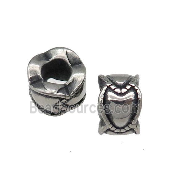 Stainless Steel Tube Beads Antique Silver