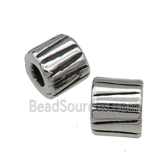 Stainless Steel Tube Beads Antique Silver