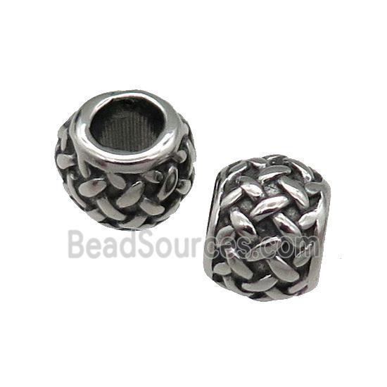 Stainless Steel Rondelle Beads Antique Silver