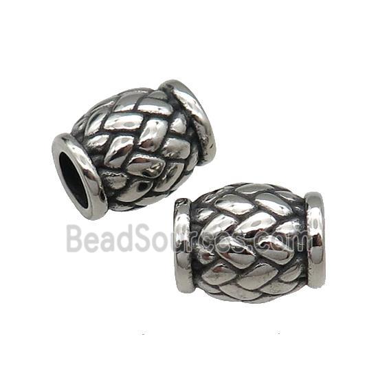 Stainless Steel Rondelle Beads Antique Silver