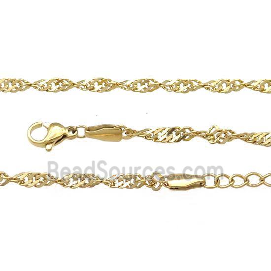 Stainless Steel Necklace Chain Gold Plated