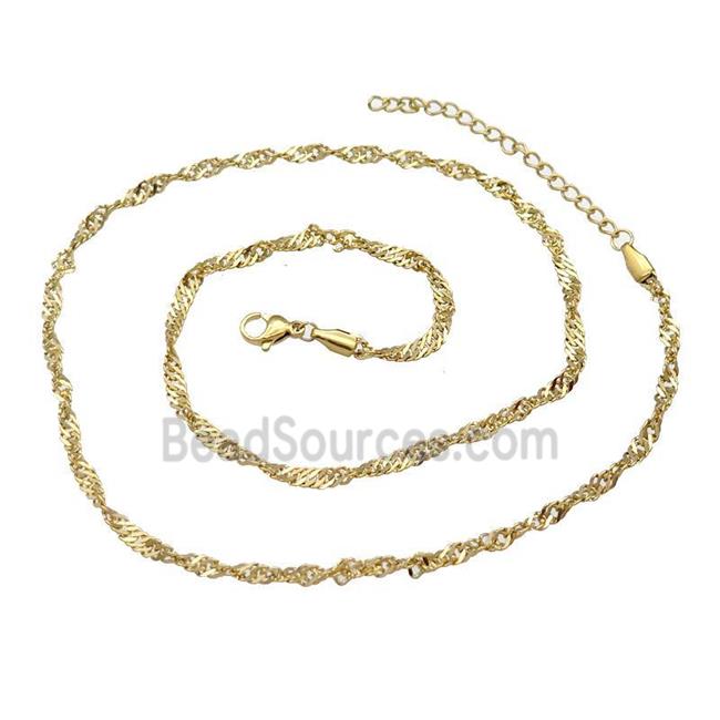 Stainless Steel Necklace Chain Gold Plated