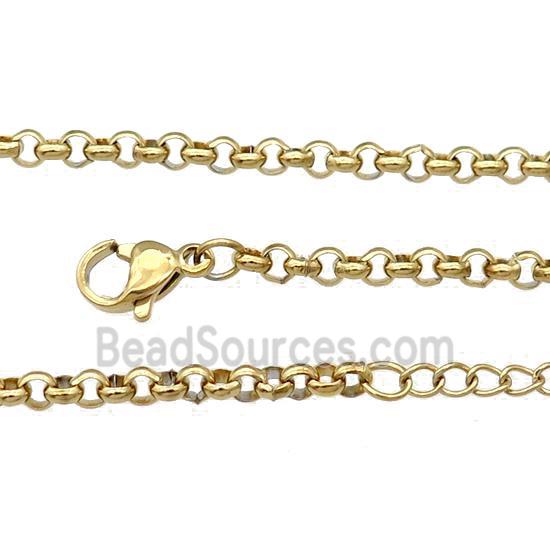 Stainless Steel Necklace Chain Gold Plated