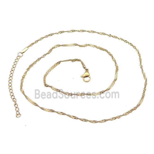 Stainless Steel Necklace Chain Gold Plated