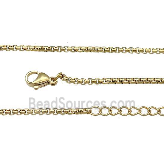 Stainless Steel Necklace Chain Gold Plated