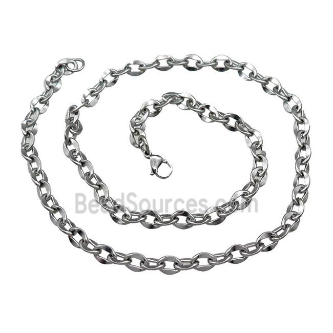 Raw Stainless Steel Necklace