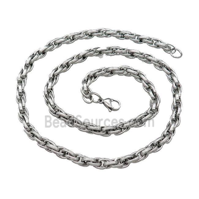 Raw Stainless Steel Necklace