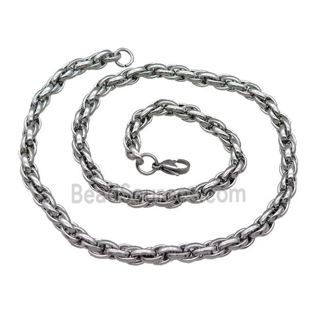 Raw Stainless Steel Necklace