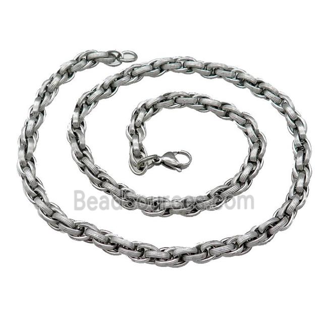 Raw Stainless Steel Necklace