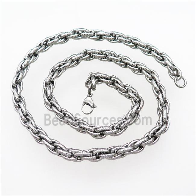 Raw Stainless Steel Necklace