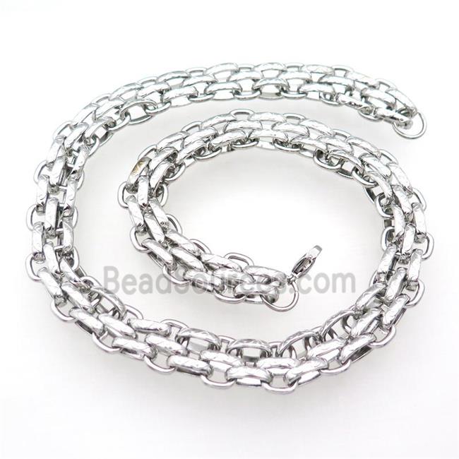 Raw Stainless Steel Necklace