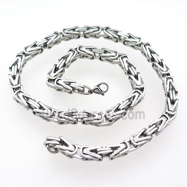 Raw Stainless Steel Necklace