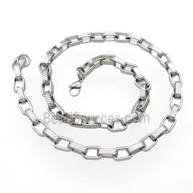 Raw Stainless Steel Necklace