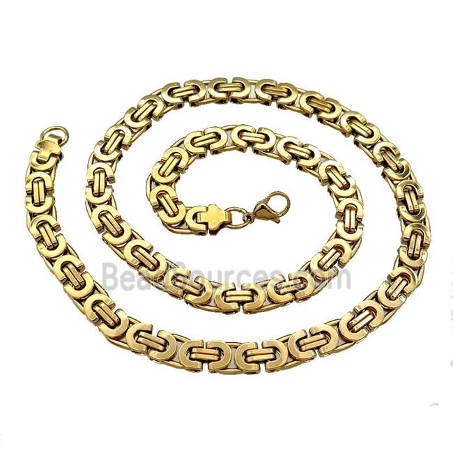 Stainless Steel Necklace Gold Plated