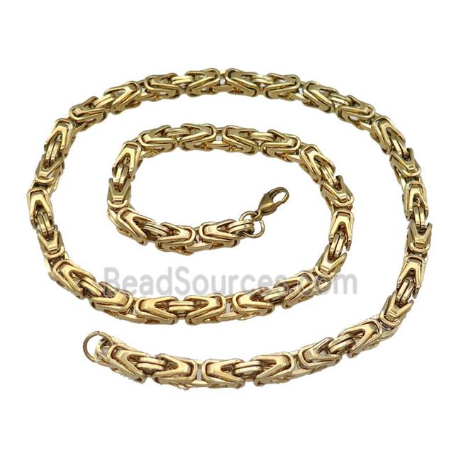 Stainless Steel Necklace Gold Plated