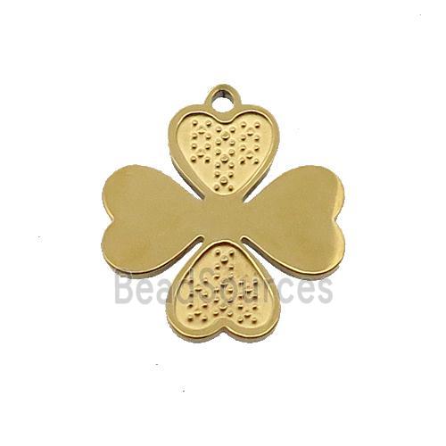 Stainless Steel Clover Charm Pendant Gold Plated