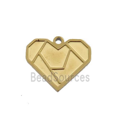 Stainless Steel Heart Charm Pendant Gold Plated