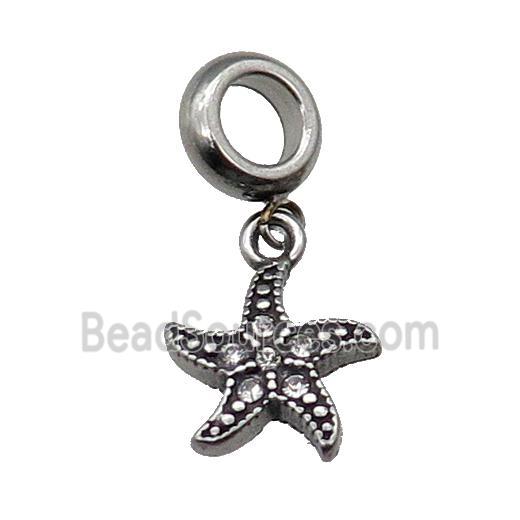 Stainless Steel SeaStar Charm Pendant Antique Silver