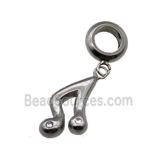 Raw Stainless Steel MusicalNote Pendant