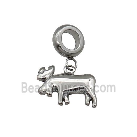 Raw Stainless Steel Deer Pendant