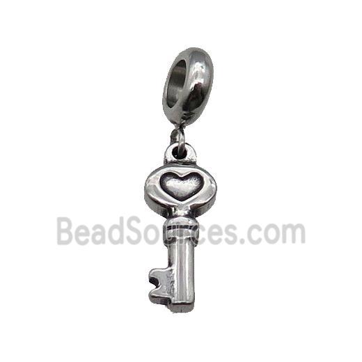 Stainless Steel Key Pendant Antique Silver