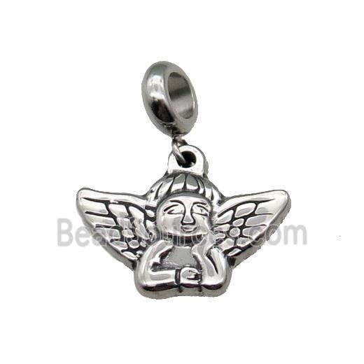 Stainless Steel Angel Pendant Antique Silver