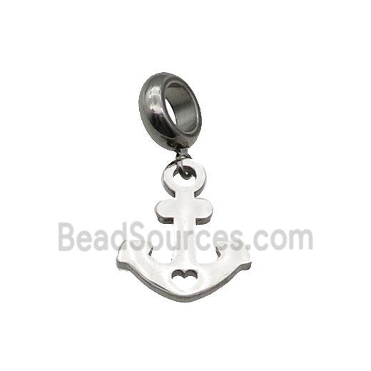 Raw Stainless Steel Anchor Pendant