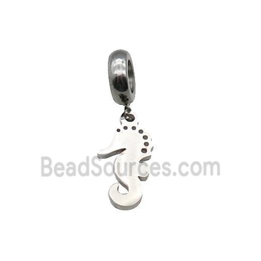 Raw Stainless Steel Seahorse Pendant