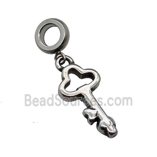 Stainless Steel Key Pendant Antique Silver