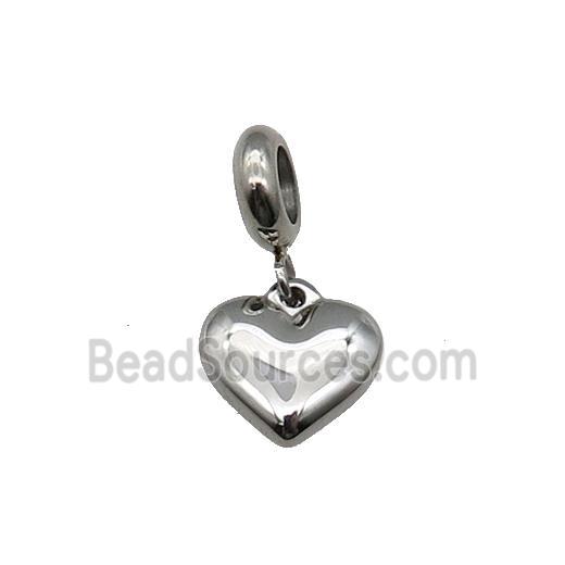 Raw Stainless Steel Heart Pendant