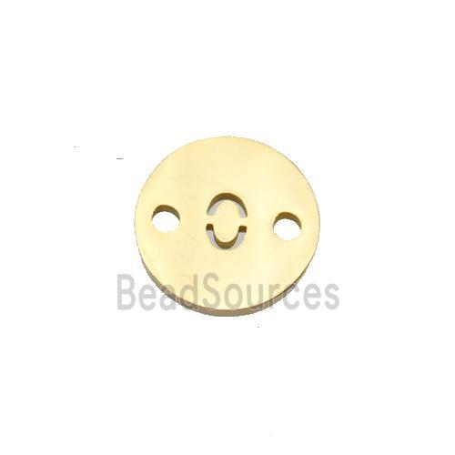 Stainless Steel Circle Number0 Connector Gold Plated