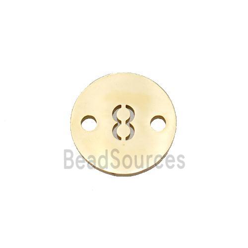 Stainless Steel Circle Number8 Connector Gold Plated