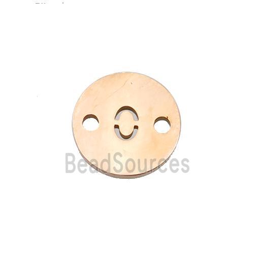 Stainless Steel Circle Number0 Connector Rose Gold