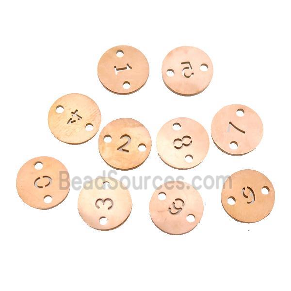 Stainless Steel Circle Connector Mix Number Rose Gold