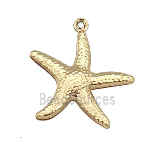 Stainless Steel Starfish Pendant Gold Plated