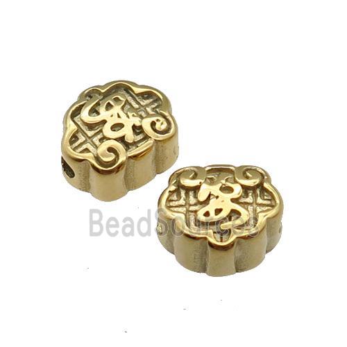 Stainless Steel Beads An Gold Plated