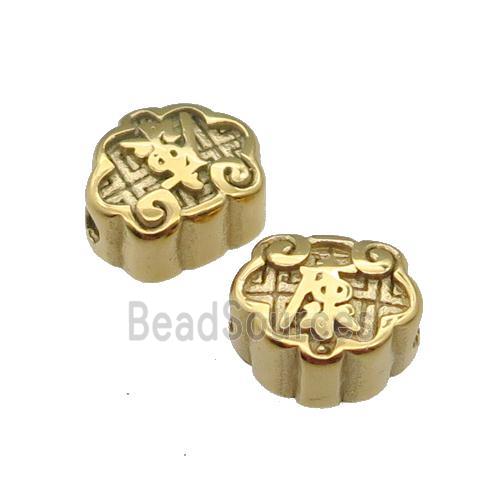 Stainless Steel Beads Kang Gold Plated