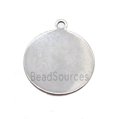 Raw Stainless Steel Circle Pendant