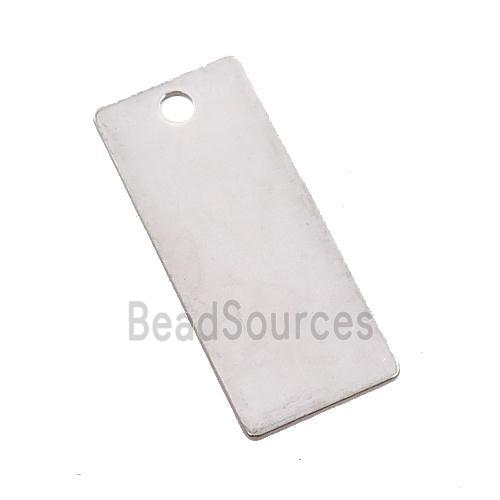 Raw Stainless Steel Rectangle Pendant