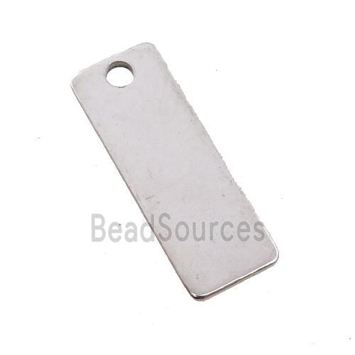 Raw Stainless Steel Rectangle Pendant