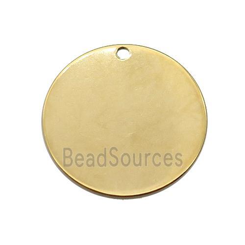 Stainless Steel Circle Pendant Gold Plated